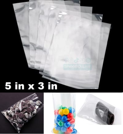 100 pcs 5" x 3" inch Clear Poly Bags Packaging Material Flat Open Top Plastic Packaging Packing 5in x 3in