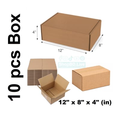 Packaging Material - 10 Pcs Die Cut Carton Small Mini Box Size: 12" × 8" × 4" inch Carton Box 12 × 8 × 4 inch