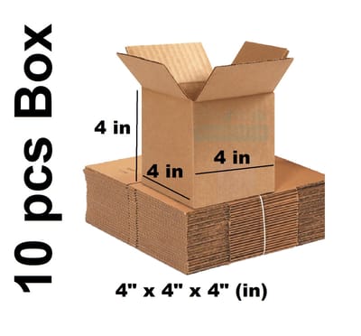 Packaging Material - 10 Pcs Die Cut Carton Small Mini Box Size: 4" × 4" × 4" inch Carton Box 4 × 4 × 4 inch