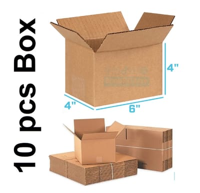 Packaging Material - 10 Pcs Die Cut Carton Small Mini Box Size: 6" × 4" × 4" inch Carton Box 6 × 4 × 4 inch