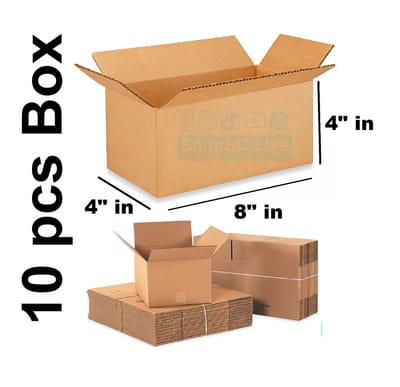 Packaging Material - 10 Pcs Die Cut Carton Small Mini Box Size: 8" × 4" × 4" inch Carton Box 8 × 4 × 4 inch