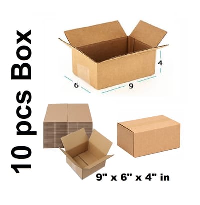 Packaging Material - 10 Pcs Die Cut Carton Small Mini Box Size: 9" × 6" × 4" inch Carton Box 9 × 6 × 4 inch