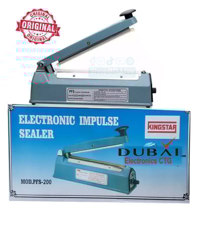 PFS‑200 Manual Heat Bag Sealer 8in Impulse Sealing Machine 210W Plastic Packaging Sealer with Adjustable Timer