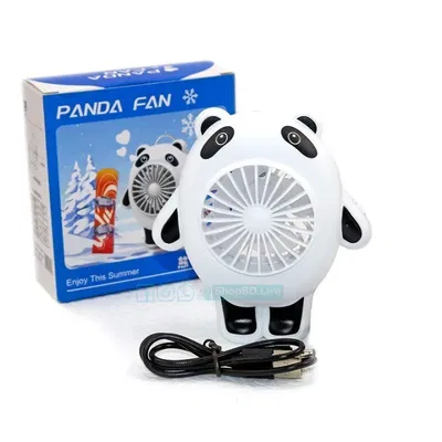 Panda Mini USB Fan Keychain – Cute Cartoon Portable Handheld Fan for Students | Price in BD