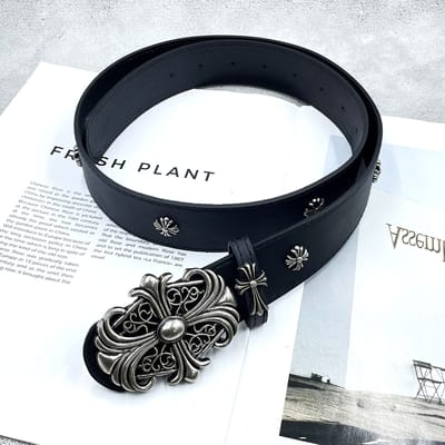 Gothic Filigree Cross Leather Belt - Image 2