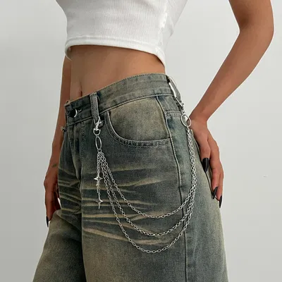 Layered Star Charm Wallet Chain - Image 1