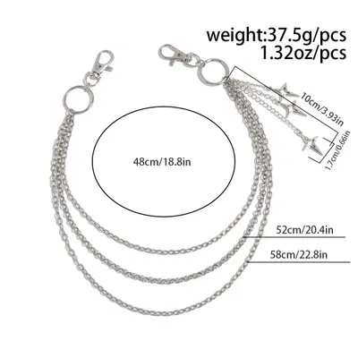 Layered Star Charm Wallet Chain - Image 5