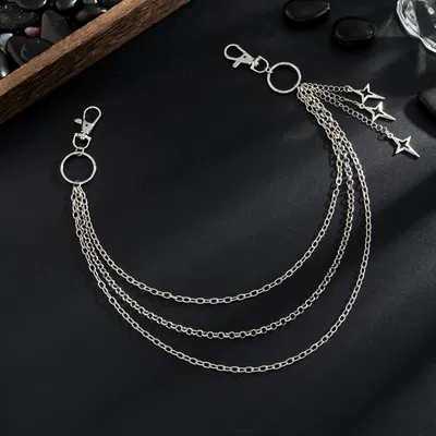 Layered Star Charm Wallet Chain - Image 3