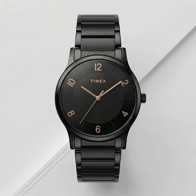 TIMEX Black Dial Stainless Steel Analog Watch
