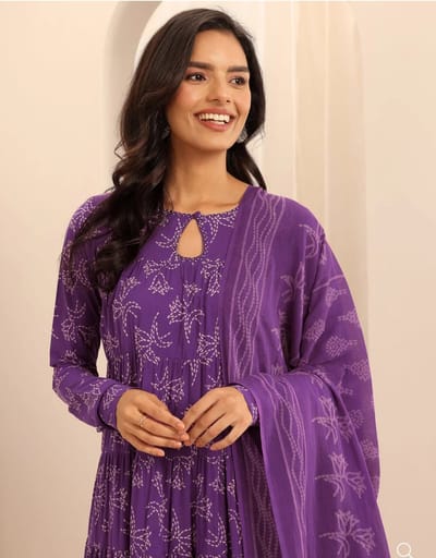 আনাকলি গাউন থ্রি-পিস সেট ✨🌿 - Image 1