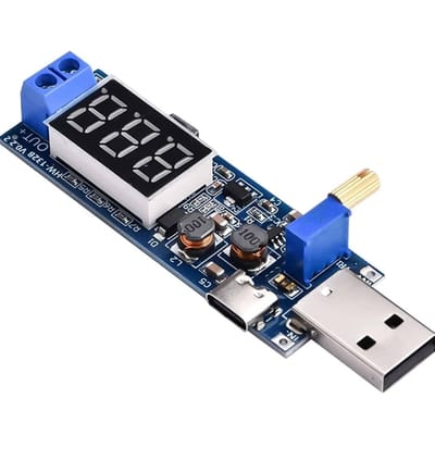 USB Buck Boost Converter 5V to 1.2V–24V Adjustable Step Up Down Module (Type-C + USB)