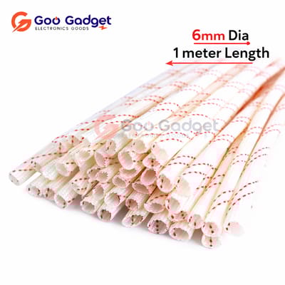 6mm Fiberglass Sleeving High Temperature Insulated Glass Fiber Tube 1 Meter
