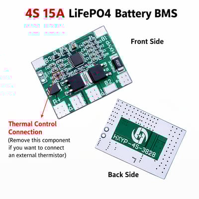 4S 12V 15A LiFePO4 BMS Battery Protection Board HXYP-4S-3828