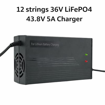 36V 43.8V 5A LiFePO4 Battery Charger for 12S Lithium Iron Phosphate Battery Pack