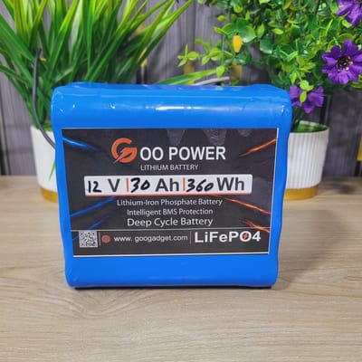 12V 30Ah LiFePO4 Battery Pack with 4S 50A 1.2A Active Balancer BMS