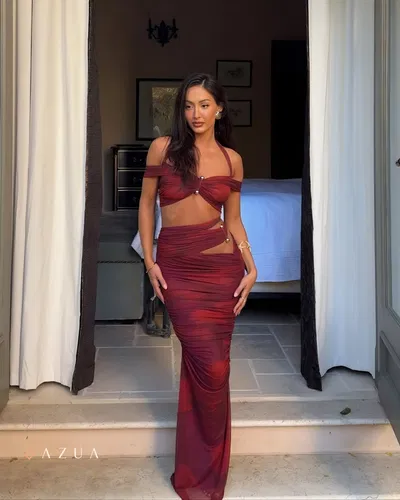 KARLEIGH Faux Fur Knit Maxi Dress | AZUA