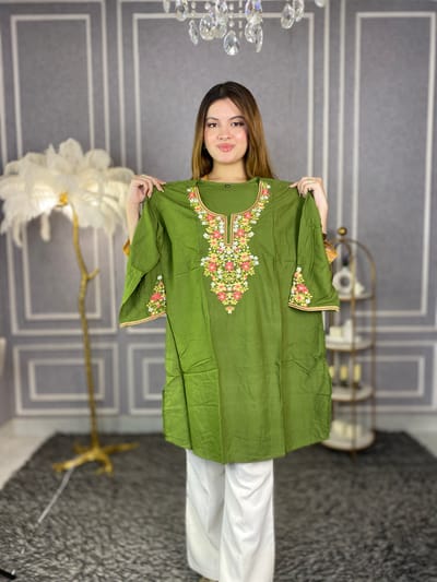 Embroidery Cotton Kurti - Image 3
