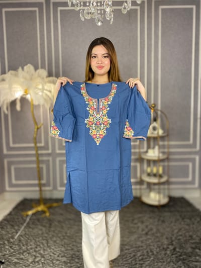 Embroidery Cotton Kurti - Image 4