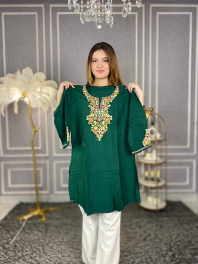 Embroidery Cotton Kurti - Image 5
