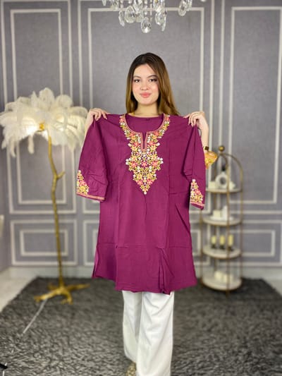 Embroidery Cotton Kurti - Image 6