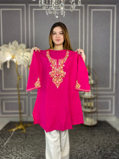 Embroidery Cotton Kurti - Image 9