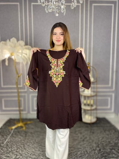 Embroidery Cotton Kurti - Image 10