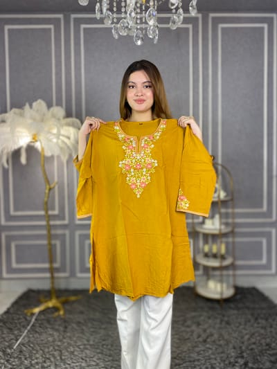 Embroidery Cotton Kurti - Image 11