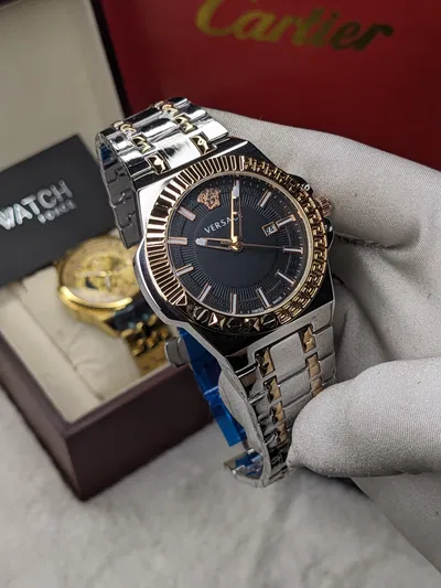 Versace Quartz Watch Silver body Black dial