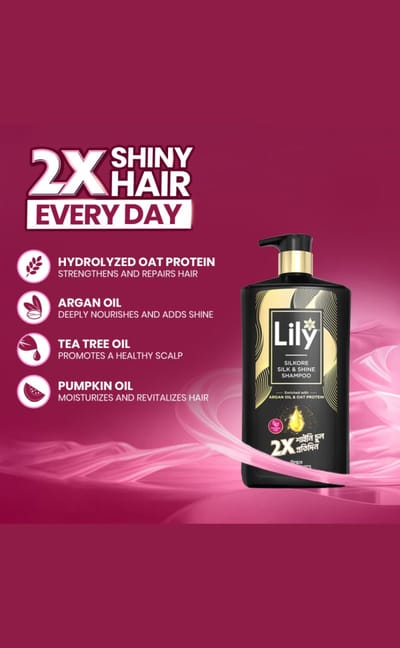 Lily Silkore Silk & Shine Shampoo 1000ml - Image 2