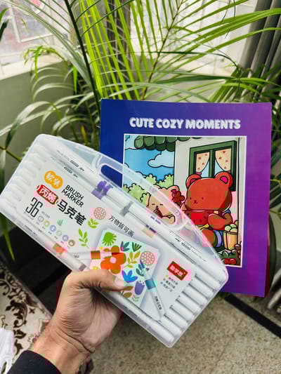 36 Acrylic Brush Pen + One Book (Combo)