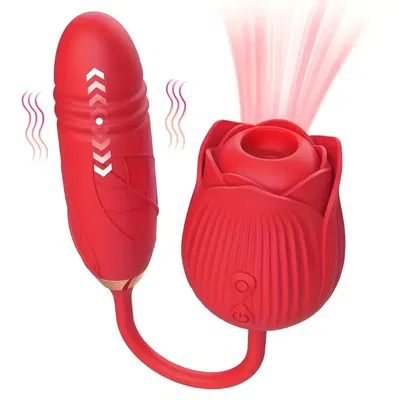 20modes Sucking Rose Sex Toys for Women 3in1 Thrusting Dildo G Spot Anal Vibrator Stimulator Female Vibrating Egg Adult Toys