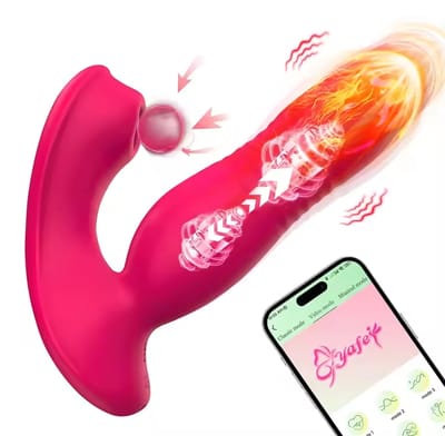 App Remote Control 9 Vibrating Sucker Thrusting Dildo G Spot Vibrator Nipple Vibrator Adult Sex Toys for Woman Female Couple