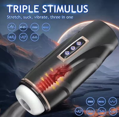 Mens Sex Toy Male Masturbator Realist Vagina Hand Free Pocket Pussy  Thrusting Sucking Penis Pump Male Stroker Adult Sex Machine