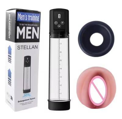 Electric Penis Enlarge Vacuum Pump Adult Sex Toys for Men Dick Erection 9 Pressure Pocket Pussy Rechargeable Male Masturbator