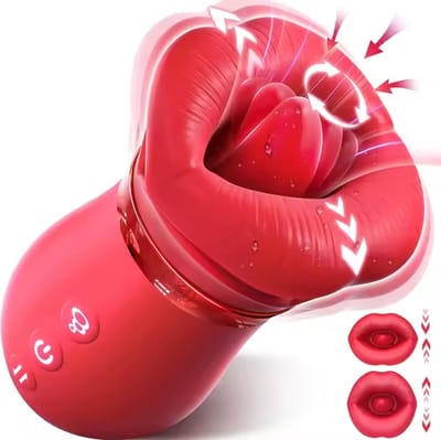 Mouthpiece rose sex toy tongue licking clitoris nipple sucking stimulation sexual intercourse vibrating massager adult product