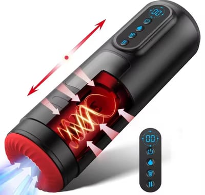 LCD Automatic Sucking Male Masturbator 9 Thrusting Vibration Blowjob Machine Heating Pussy Penis Pump Masturbation Cup Sex Toys
