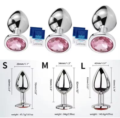 Anal Plug Round 5 Sizes Stainless Steel Crystal Anal Plug Stimulator Adult Toys Sex Toys Sexual Lubricante Anal Massager Dildo