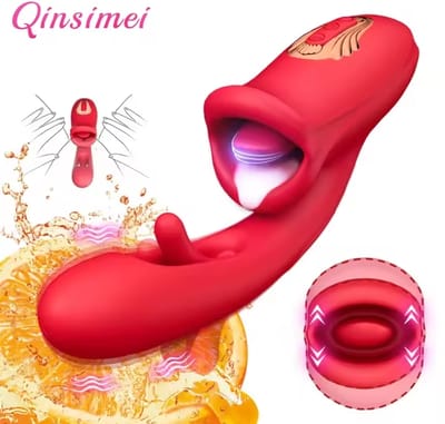 Female sucking tongue licking Patting dildo vibrator clitoris g-spot pussy stimulator vagina masturbator sex toys for couples