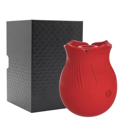 Rose Sucking Vibrator Clitoral Nipple Stimulator with 7 Sucking and Flaping Modes G-spot Dildo Vibrators Sex Toys for Women