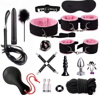 Exotic Bondage Set BDSM Kits Exotic Sex Toy for Women Couple Shibari Vibrator Adult Game Handcuffs Whip Anal Plug Nipple Clip