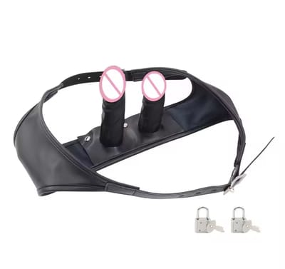 Strapon Double Dildo Vibrator Panties Detachable Vaginal Vibrator Anal Butt Plug Chastity Belt Sex Product for Women Masturbator
