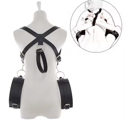 BDSM Open Leg Belt Sex Slave Locking Wrist Cuff Arm Thigh Bondage Sling Spreader Sex Restraint SM Sex Toy for Women Restraints