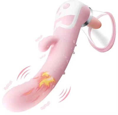 Heating Dildo Tongue Licking Vibrator Nipple Clitoris Sucker Stimulator Oral Sex Vibrating Vagina Masturbator Sex Toys for Women