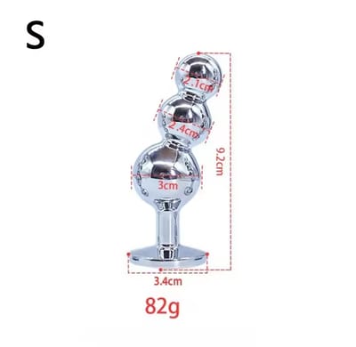 Metal Big Anal Plug 3 Consecutive Beads Butt Plug Vaginal Anus Expansion Stimulator Prostate Massage Sex Toys for Woman Men