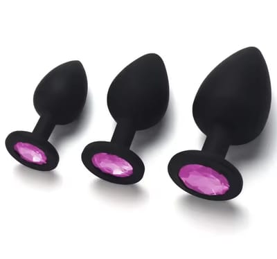 100% Silicone Butt Plug Anal Plugs Unisex Sex Stopper 3 Different Size Adult Toys for Men/Women Anal Trainer For Couples SM