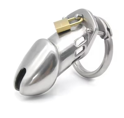 Male Stainless Steel/Chrome Plated Chastity Device Lockable Breathable Cock Cage Adult Product Penis Ring Sex Toys for Adult Men