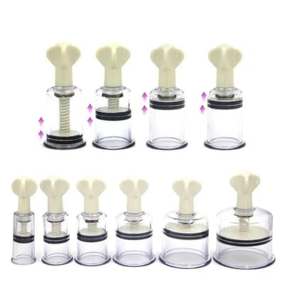 1 Pair Nipple Enlargement Sucker Suction Cupping Vacuum No Pump Body Therapy BDSM Adult Game Sex Toys for Women