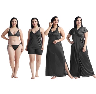 ৬-পিস নাইট ওয়্যার সেট (কালো) - Image 2