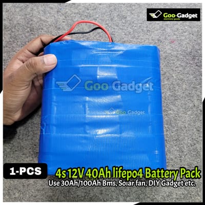 Use 12.8V 40Ah  | 4S LiFePO4 Battery Pack | Cylindrical 40138 Cells with 100A BMS
