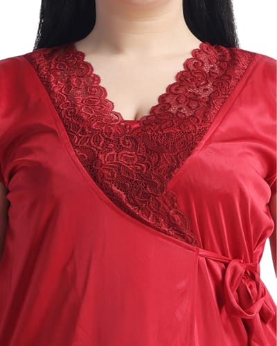 4 Part Premium Nightwear Combo ( Maroon) - Image 6